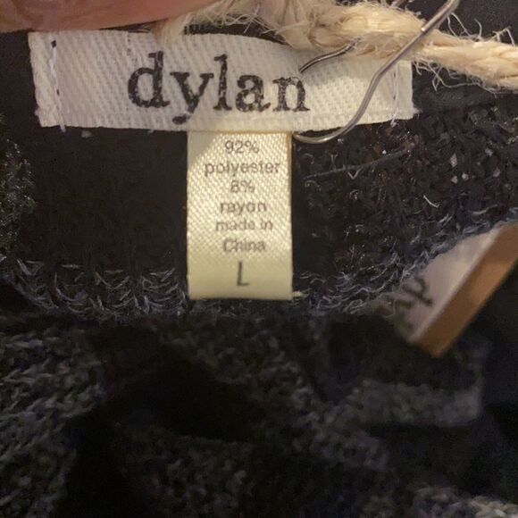 DYLAN Stripe Open Knit Henley Sweater Size Large - Picture 5 of 5